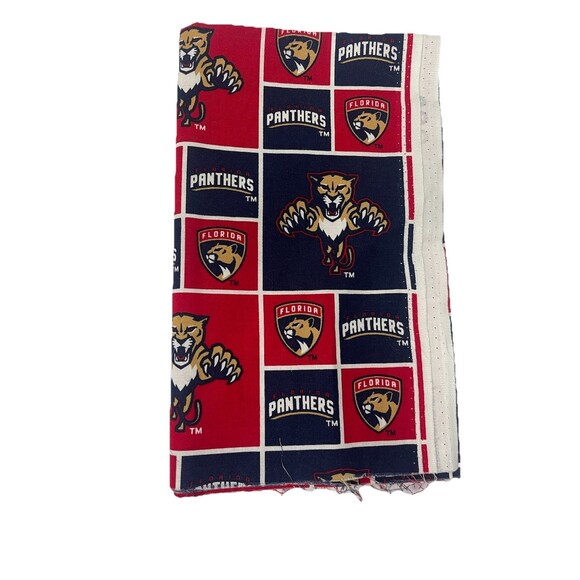 Florida Panthers NHL Fabric 44x18.5" New And Old Logo Polyester - Picture 1 of 2